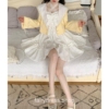 Amiable White Strap Kawaii Designer Bow Chic Dress 5