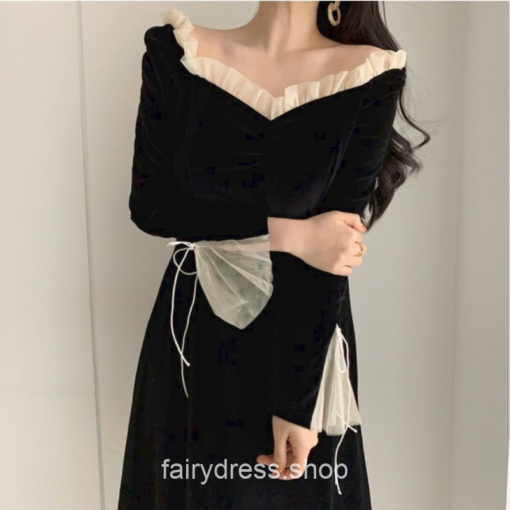 Adorable Vintage Fairycore Ruffle Long Sleeve Dress 1