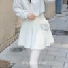 Softie Winter Kawaii White Velvet Fairycore Mini Skirt 1