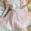 Kawaii Bow Floral Lace Lolita French Mini Dress 1