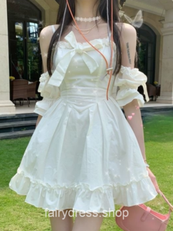 Bow Ruffle Adorable Princess Mini Fairy Dress  1