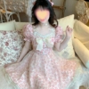 Kawaii Bow Floral Lace Lolita French Mini Dress 13