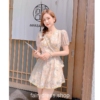 Aesthetic Floral Short Jumpsuit Summer Lace Print Mini Dress 8