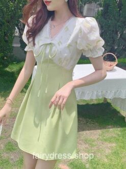 Softie Fairycore Summer Elegant Puff Sleeve Boho Floral Dress 1