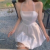 Warmhearted Elegant Solid Strap Sweet Sleeveless Mini Dress 1