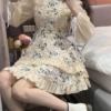 Lolita Kawaii Floral Patchwork Vintage Mini Dress 8