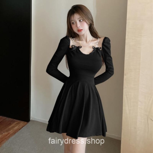 Dolly Kawaii Knitted Solid Bodycon Chic Fairycore Mini Dress 9