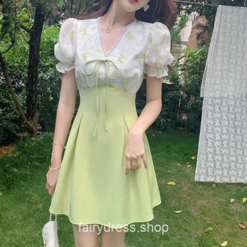 Softie Fairycore Summer Elegant Puff Sleeve Boho Floral Dress 6