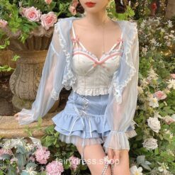 Softie Summer Floral Lace Fairycore Halter Top 2