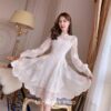 Fairycore Charming French Style Casual Long Sleeve Vintage Chiffon Dress 5