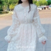 Softie Vintage Fairycore French Lace Puff Sleeve Dress 7