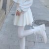 Softie Winter Kawaii White Velvet Fairycore Mini Skirt 6