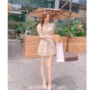 Aesthetic Floral Short Jumpsuit Summer Lace Print Mini Dress 9