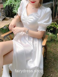 Amiable Elegant Puff Sleeve Ruffle Fairy Dress