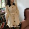 Enigmatic Vintage Autumn Button Mini Fairy Dress