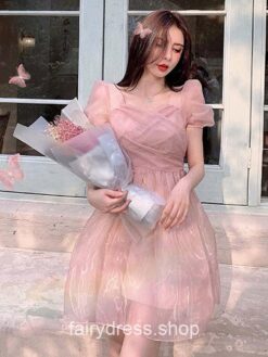Fairy Puff Sleeve Lace Chiffon Princess Dress