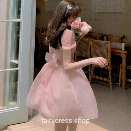 Fairy Puff Sleeve Lace Chiffon Princess Dress