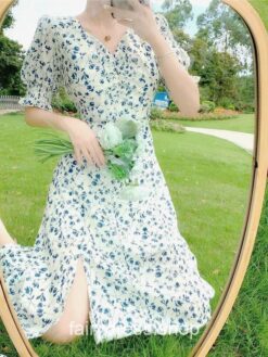 Fairy Summer Floral Dress Lightweight Split Dress