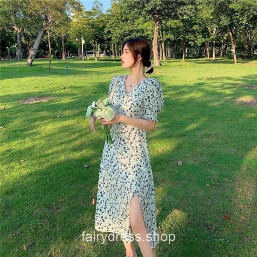 Fairy Summer Floral Dress Lightweight Split Dress
