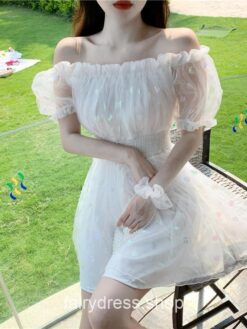Gentle Fairy Off Shoulder Sequin Fairy Mini Dress