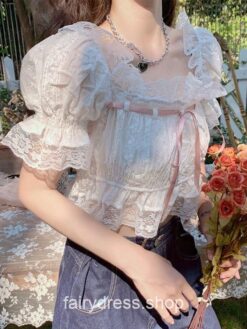 Summer Sparkle Lace Lolita Designer Blouse