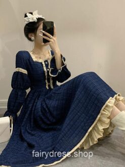 Sweet Lolita Autumn Classical Patchwork Midi Dress